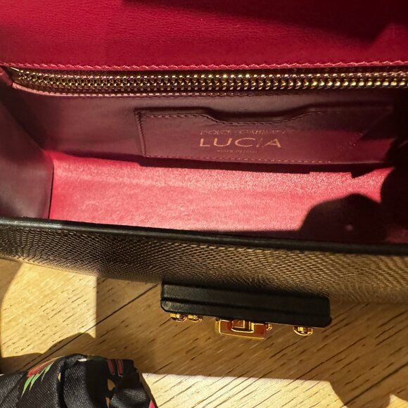 DOLCE AND GABBANA Lucia Embossed Leather Crossbody Bag in Black - Picture 8 of 9